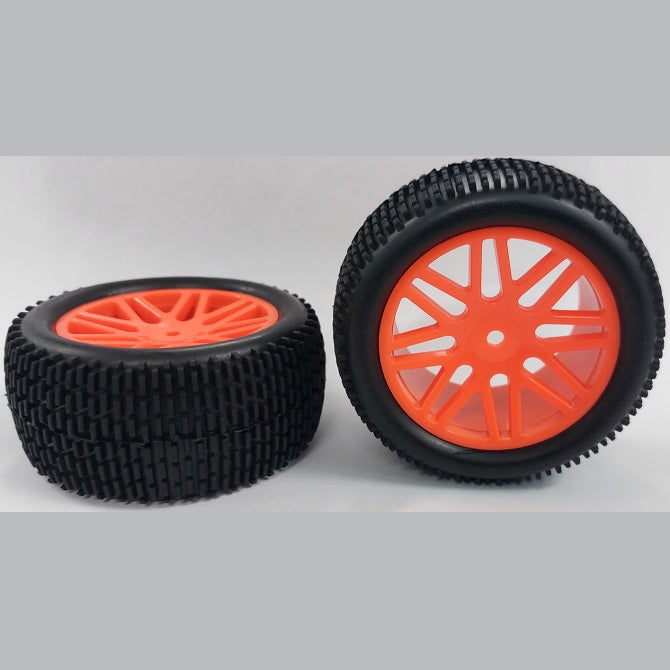 1076807 | WH-8O-112-43-FO-8 (2 Pcs) --- Wheels - Fluoro Orange 16 Spoke Black