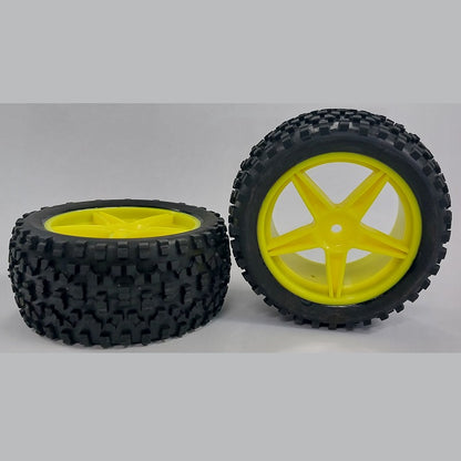 1140179 | WH-8O-112-43-Y-5 (2 Pcs) --- RC Car Wheels Hobby - Yellow 5 Spoke Black