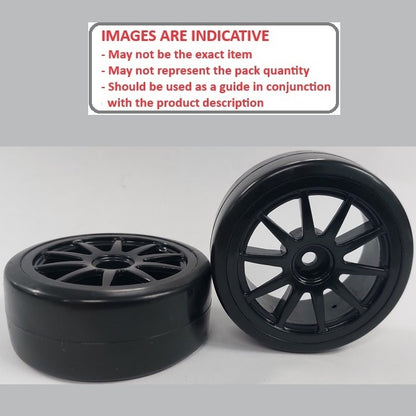 1041258 | WH-XD-063-26-BK-10-BK (4 Pcs) --- RC Car Wheels Hobby - Black 10 Spoke Black