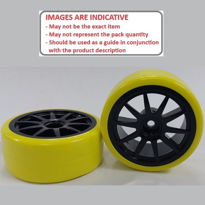 1041261 | WH-XD-063-26-BK-10-Y (2 Pcs) --- RC Car Wheels Hobby - Black 10 Spoke Yellow