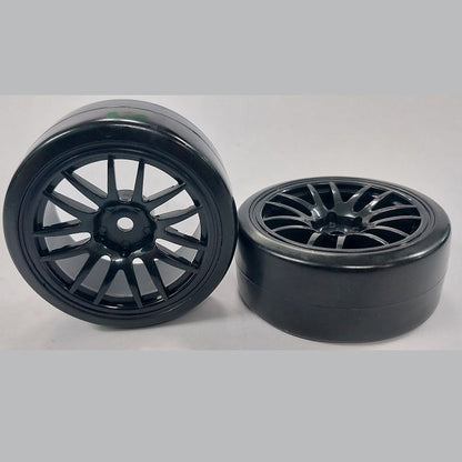1039714 | WH-XD-063-26-BK-14-BK (PK-2) --- RC Car Wheels Hobby - Rim Colour Black 14 Spoke - Black Tenth Scale - Plastic Wheel