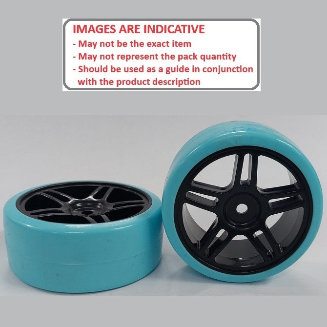 1040865 | WH-XD-063-26-BK-5T-BL (2 Pcs) --- RC Car Wheels Hobby - Black 5 Split Spoke Blue