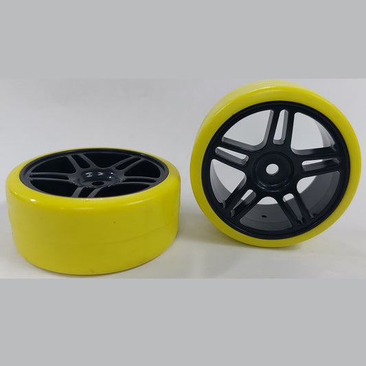 1040867 | WH-XD-063-26-BK-5T-Y (2 Pcs) --- Wheels - Black 5 Split Spoke Yellow