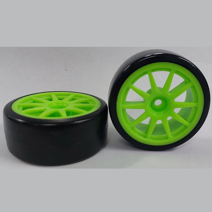 1085462 | WH-XD-063-26-G-10-BK (2 Pcs) --- RC Car Wheels Hobby - Green 10 Spoke Black