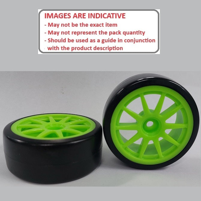 1085462 | WH-XD-063-26-G-10-BK (2 Pcs) --- RC Car Wheels Hobby - Green 10 Spoke Black