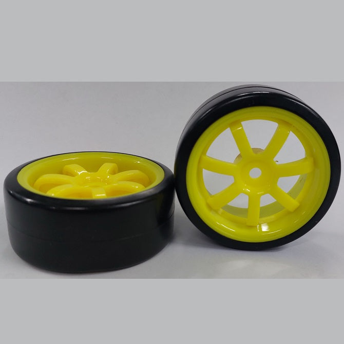 1140192 | WH-XD-063-26-Y-7-BK (2 Pcs) --- Wheels - Yellow 7 Spoke Black