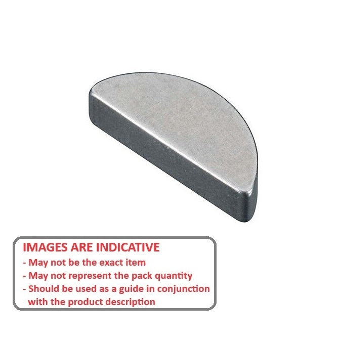 1048983 | KW-032-191-S3 (Each) --- Woodruff Keys - 3.18x19.05x8 mm 303 Stainless Steel - Stainless Steel 303 Similar to A2, 304, 18-8 Key